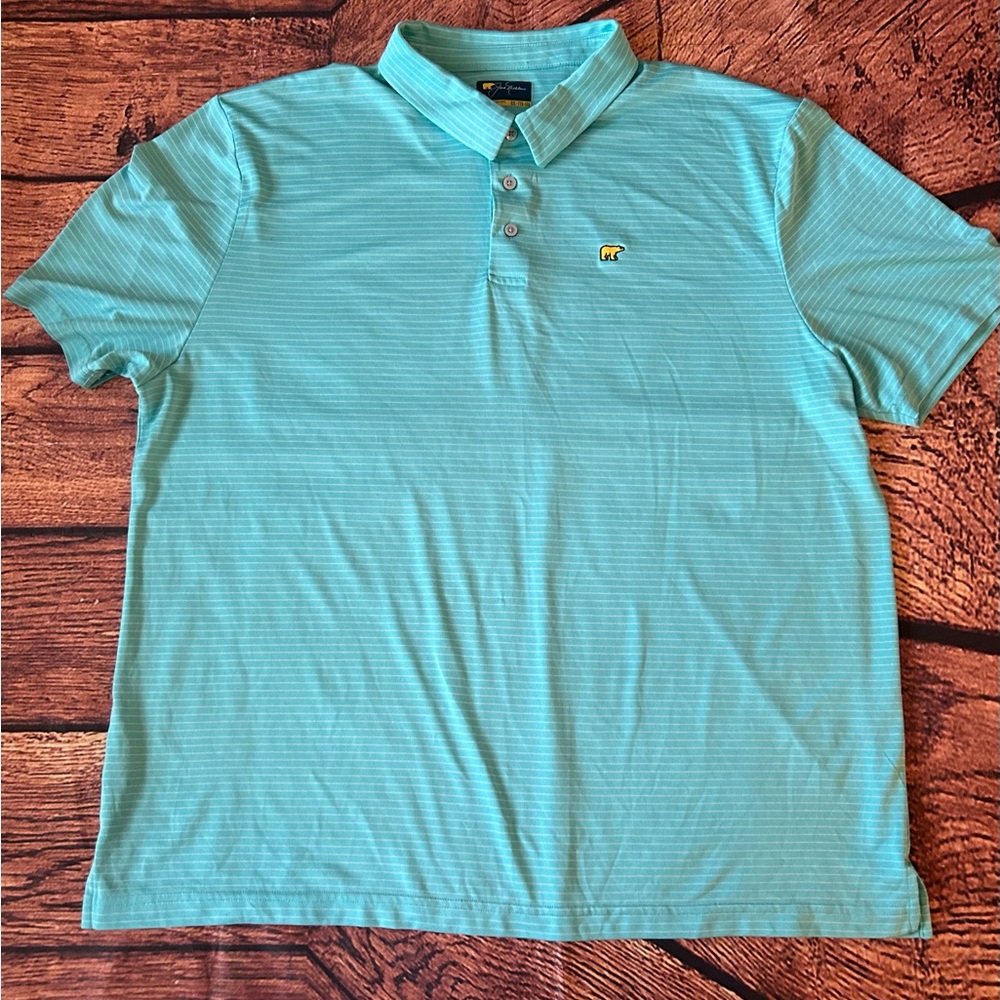 Jack Nicklaus Blue Stripes Short Sleeve Golf Polo Shirt Men's 2X
